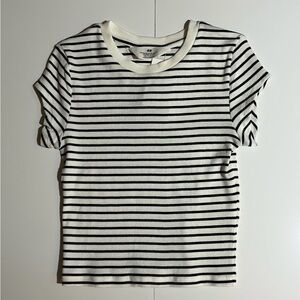 H&M Striped Ribbed Tee - Girls Size 8-10Y NWT